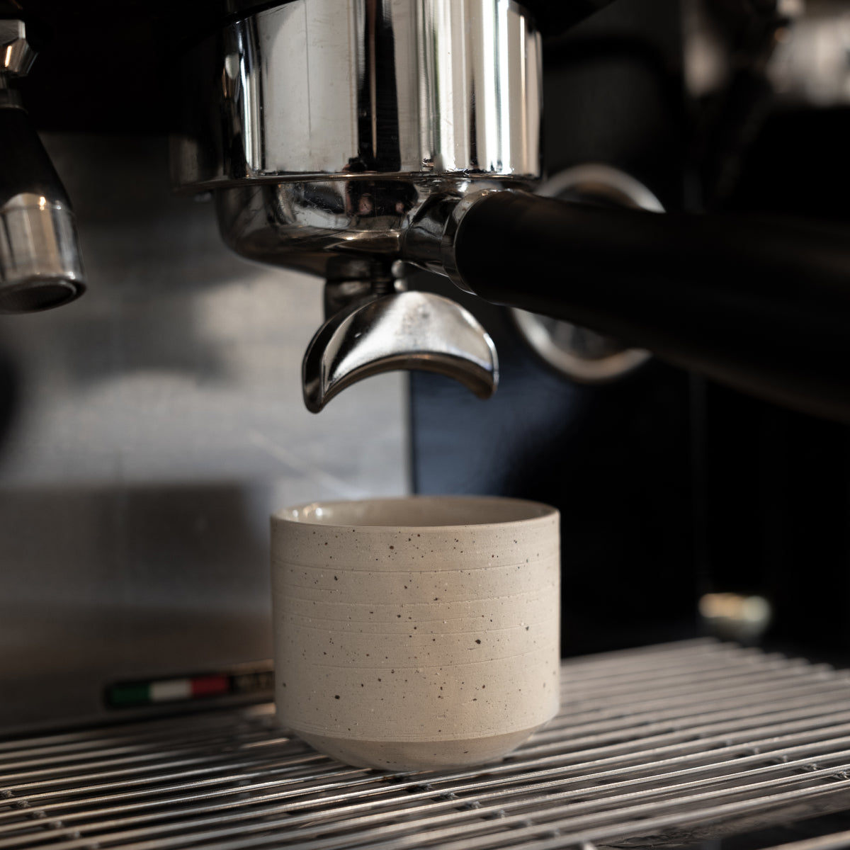 Set of two speckled cups