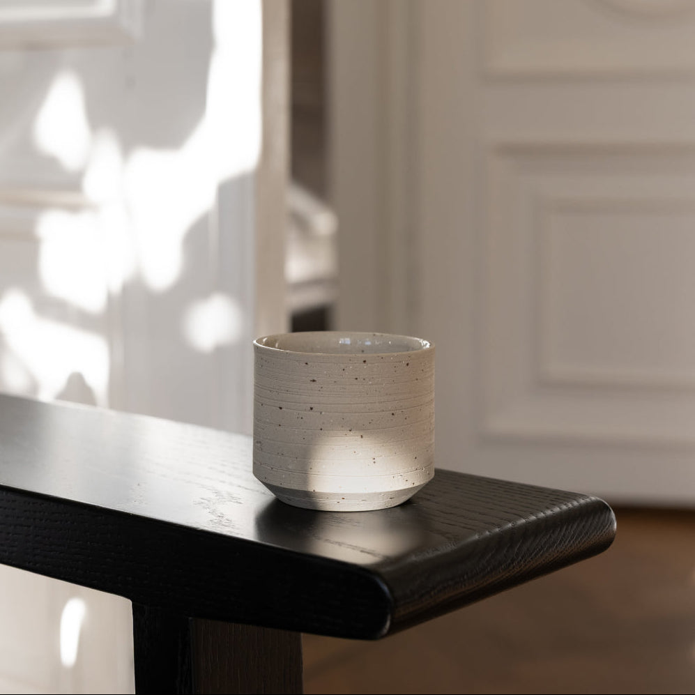 Set of two speckled cups