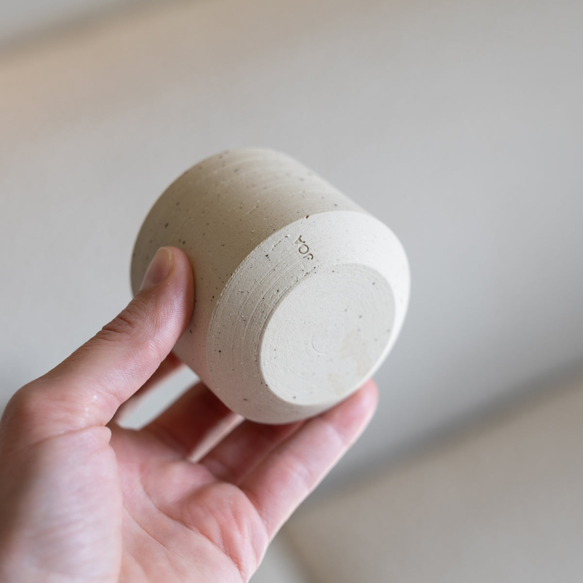 Set of two speckled cups