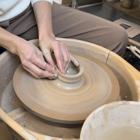 Set of two speckled cups