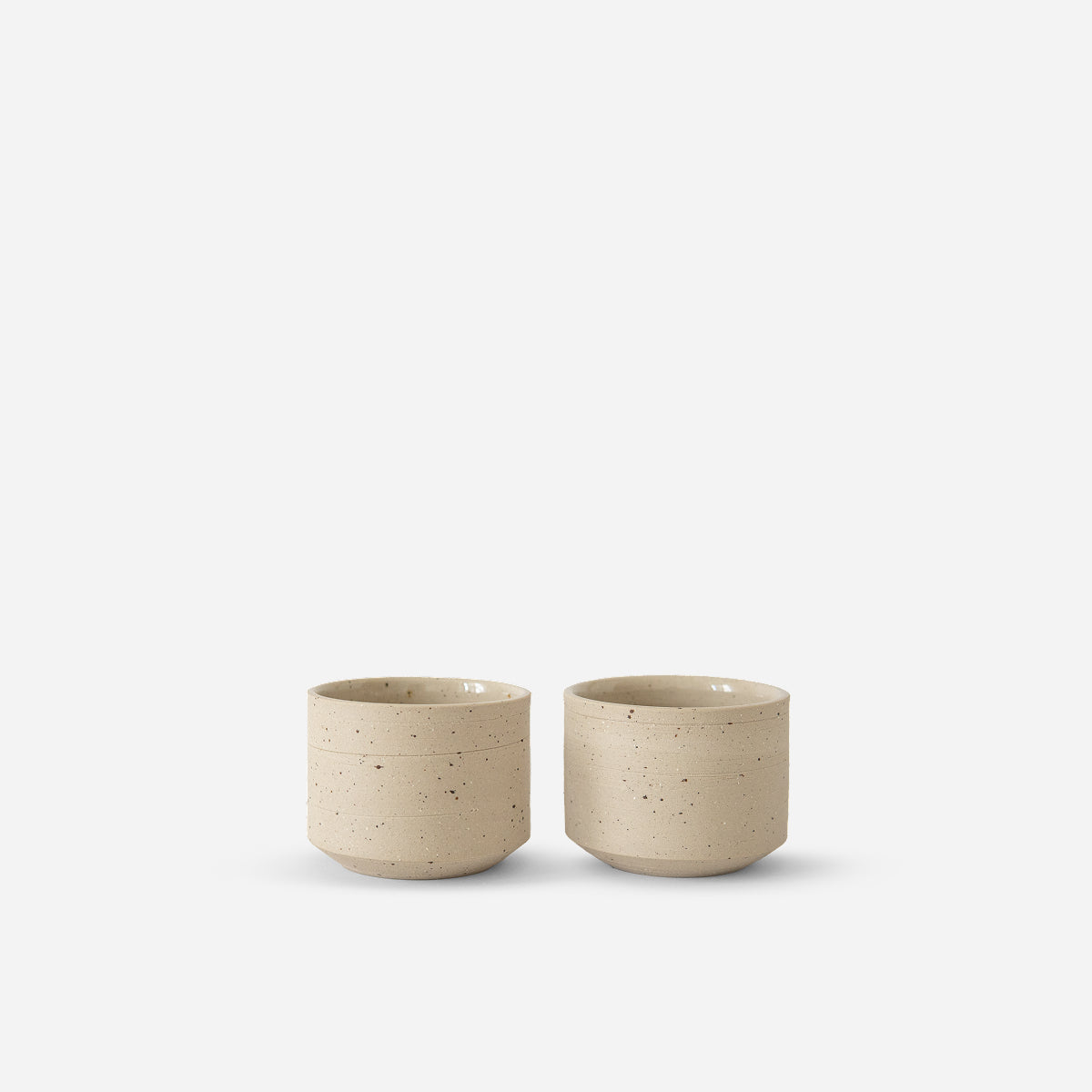 Set of two speckled cups